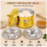 Brass Idli Cooker, Brass Idli Steamer, Cooker with Tin Coated/Khalai Inside.