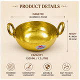 Brass Round Bottom Kadai, Brass Wok/Kadhai, Brass Cookware.
