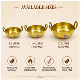 Brass Round Bottom Kadai, Brass Wok/Kadhai, Brass Cookware.