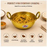 Brass Round Bottom Kadai, Brass Wok/Kadhai, Brass Cookware.