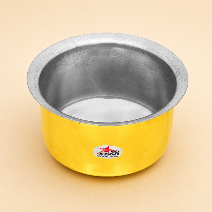 Brass Cooking Pot, Tope Patila Tin Coating on Inside Surface, Pack of 1.