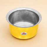 Brass Patila Cooking Pot Hammered Tope or Patila with Stainless Steel Lid.