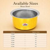 Brass Cooking Pot, Tope Patila Tin Coating on Inside Surface, Pack of 1.