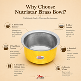 Brass Patila Cooking Pot Hammered Tope or Patila with Stainless Steel Lid.