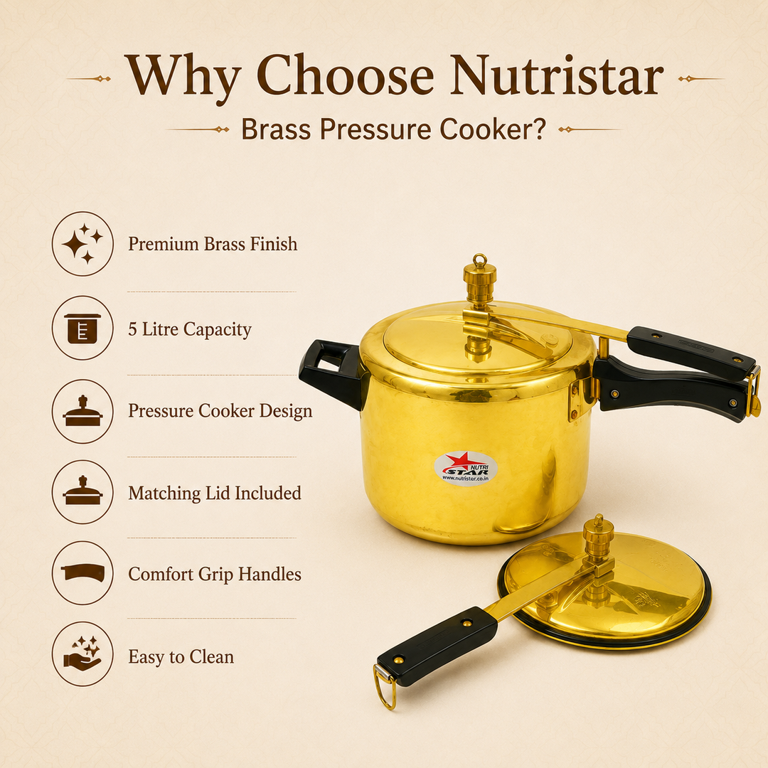 Brass Pressure Cooker, Pittal Cooker, Pressure Cooker with Khalai/Tin Coated Inner Side. - uses