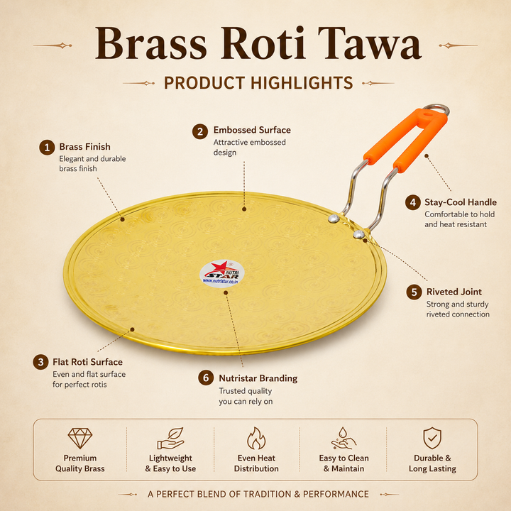 Brass Roti Tawa Best Tawa For Roti. Thickness 3mm. - use