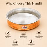Biryani Handi Copper, Big Copper Biryani Handi  Joint Less - Tin Coating Khalai Inside Handi