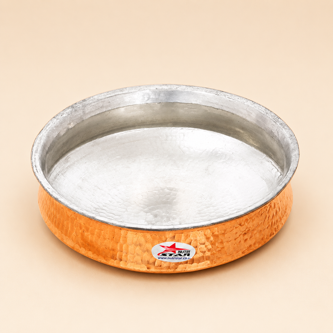 Biryani Handi Copper, Big Copper Biryani Handi  Joint Less - Tin Coating Khalai Inside Handi - main product image
