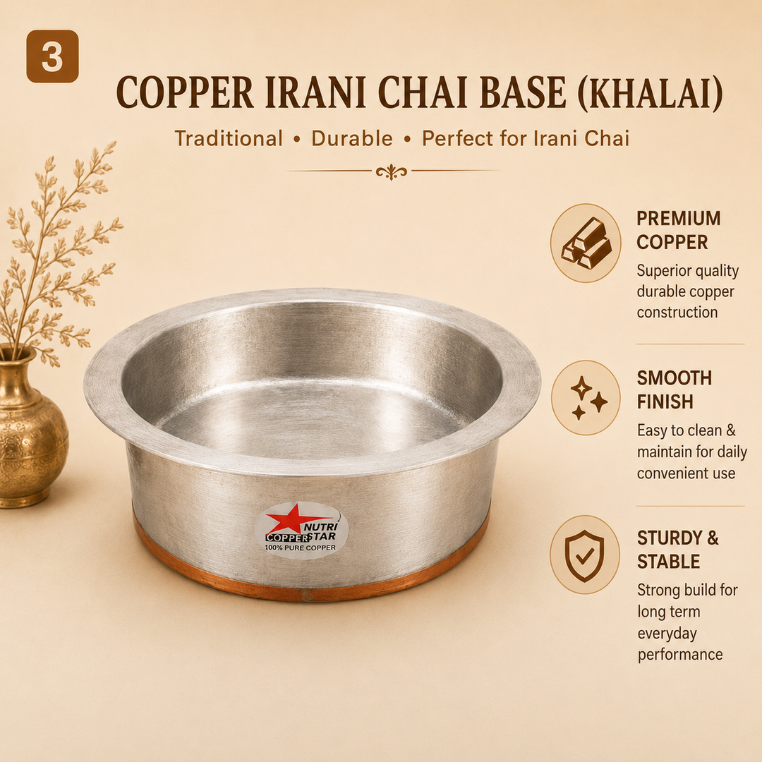 Copper Irani Tea Set Samawar &amp; Copper Patila. Hyderabadi Irani Chai Set. - uses