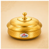 Biryani Handi Brass, Big Brass Biryani Handi Heavy Gauge With Lid - Tin Coating Kalai Inside Handi