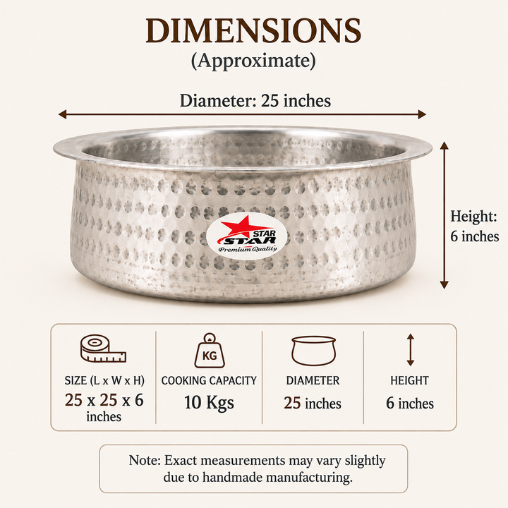 Aluminium Biryani Handi with Lid and Heavy Gauge.