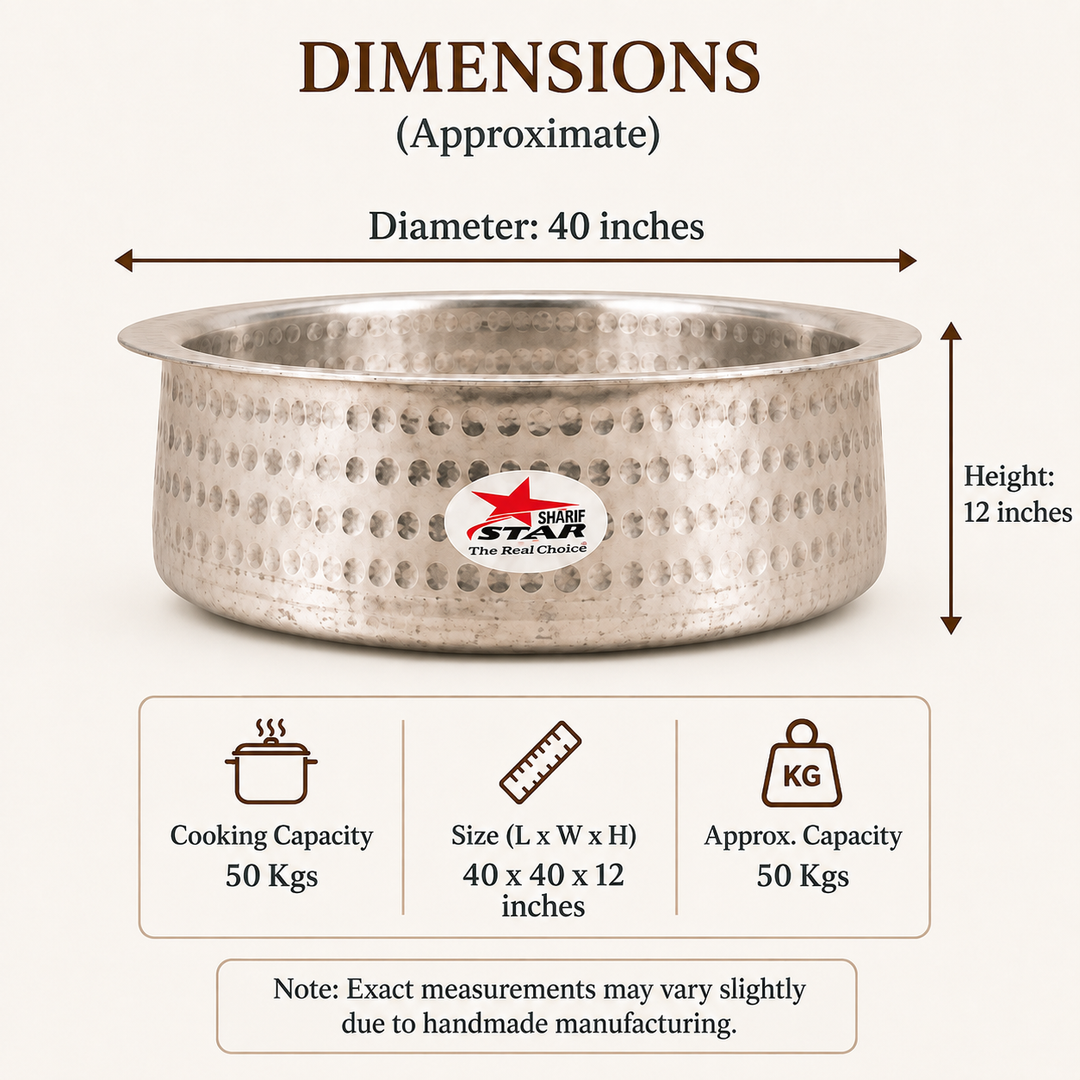 Aluminium Biryani Handi with Lid and Heavy Gauge.