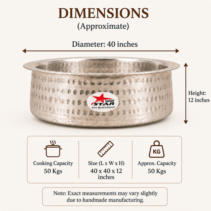 Aluminium Biryani Handi with Lid and Heavy Gauge.