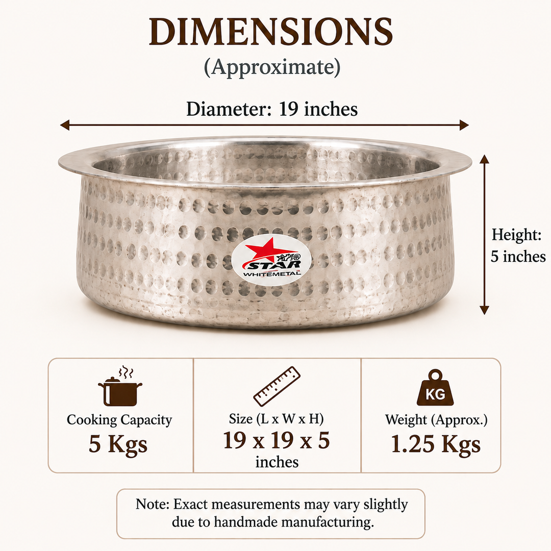 Aluminium Biryani Handi with Lid and Heavy Gauge.