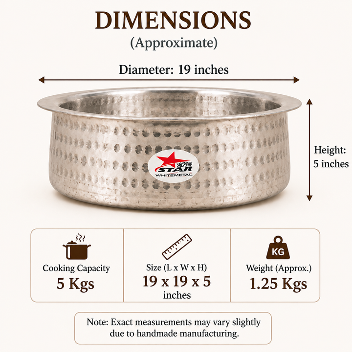 Aluminium Biryani Handi with Lid and Heavy Gauge.