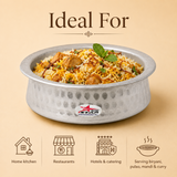 Biryani Handi with Lid, Cooking Handi for Hyderabadi Dum Biryani Heavy Gauge, Cookware.