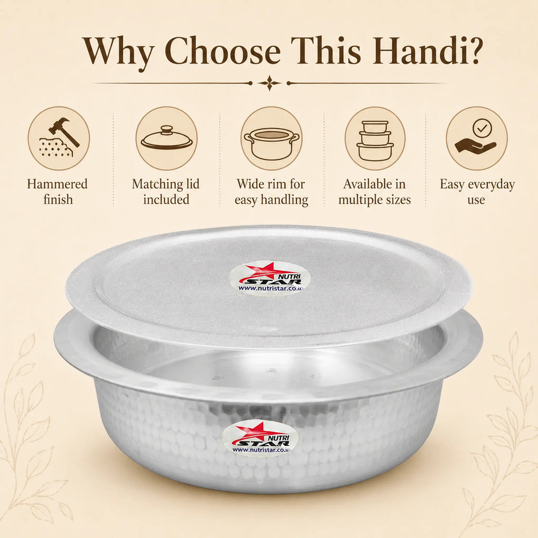 Jointless Aluminium Biryani Handi with Lid – Hyderabadi Dum Cooking Pot - uses