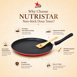 Non Stick Tawa/Griddle with Handle, Roti/Dosa Tawa, Thickness - 3 MM.