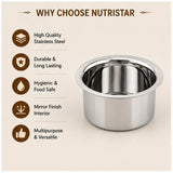 Aluminium Patila/Bhagona/Tapeli with Stainless Steel Lid. Color Silver