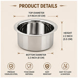 Aluminium Patila/Bhagona/Tapeli with Stainless Steel Lid. Color Silver