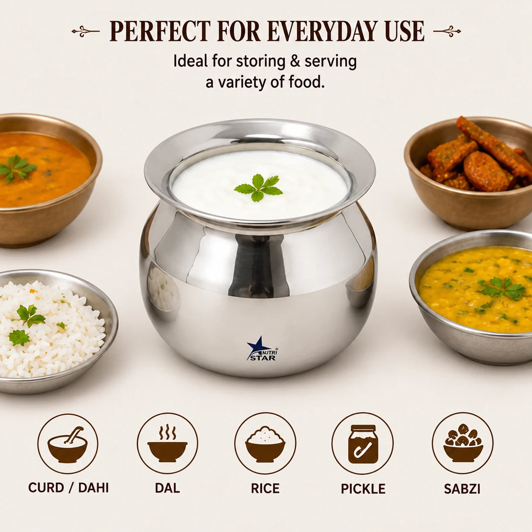 stainless steel cooking pot with everyday usage 