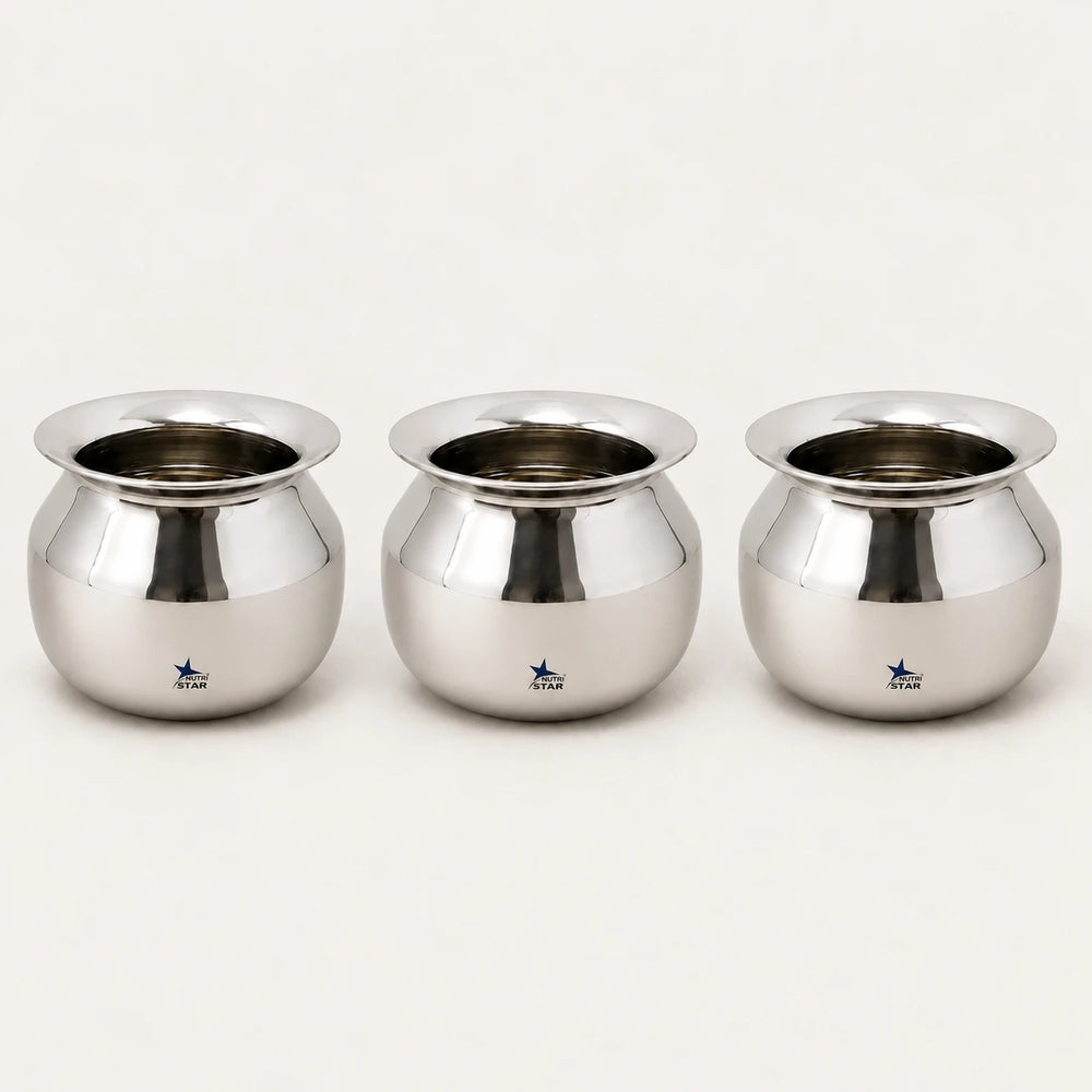 stainless steel cooking pot set of 3