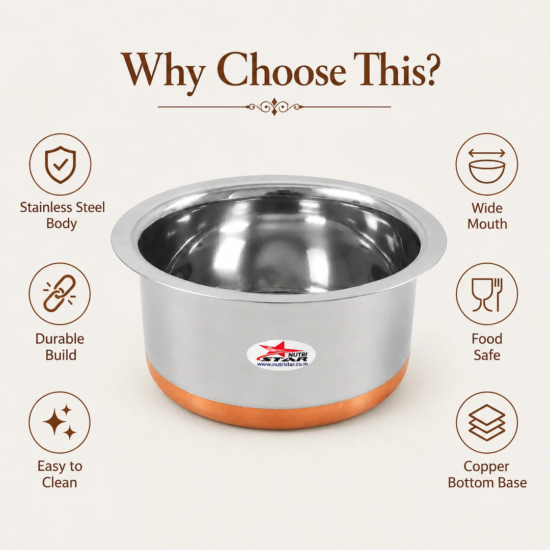 stainless steel copper bottom cooking pot features