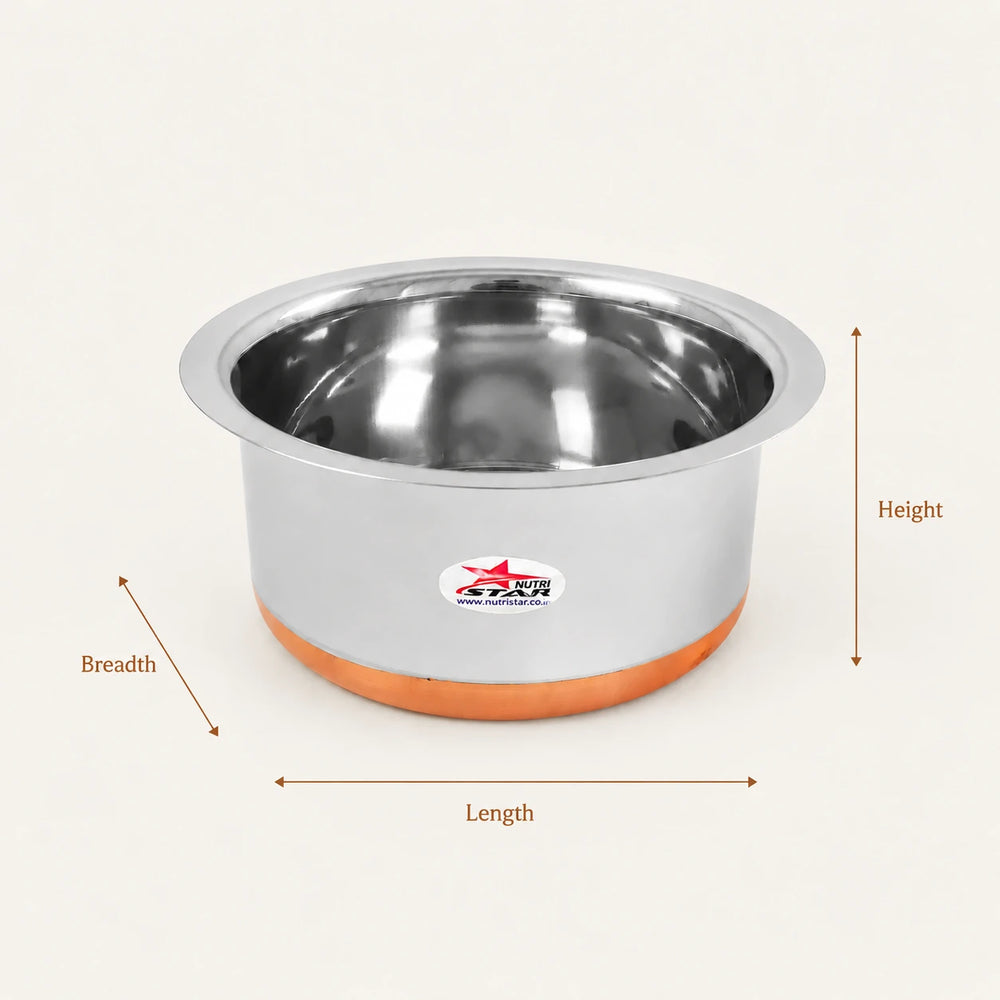 stainless steel copper bottom cooking pot size guide