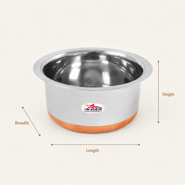 stainless steel copper bottom cooking pot size guide