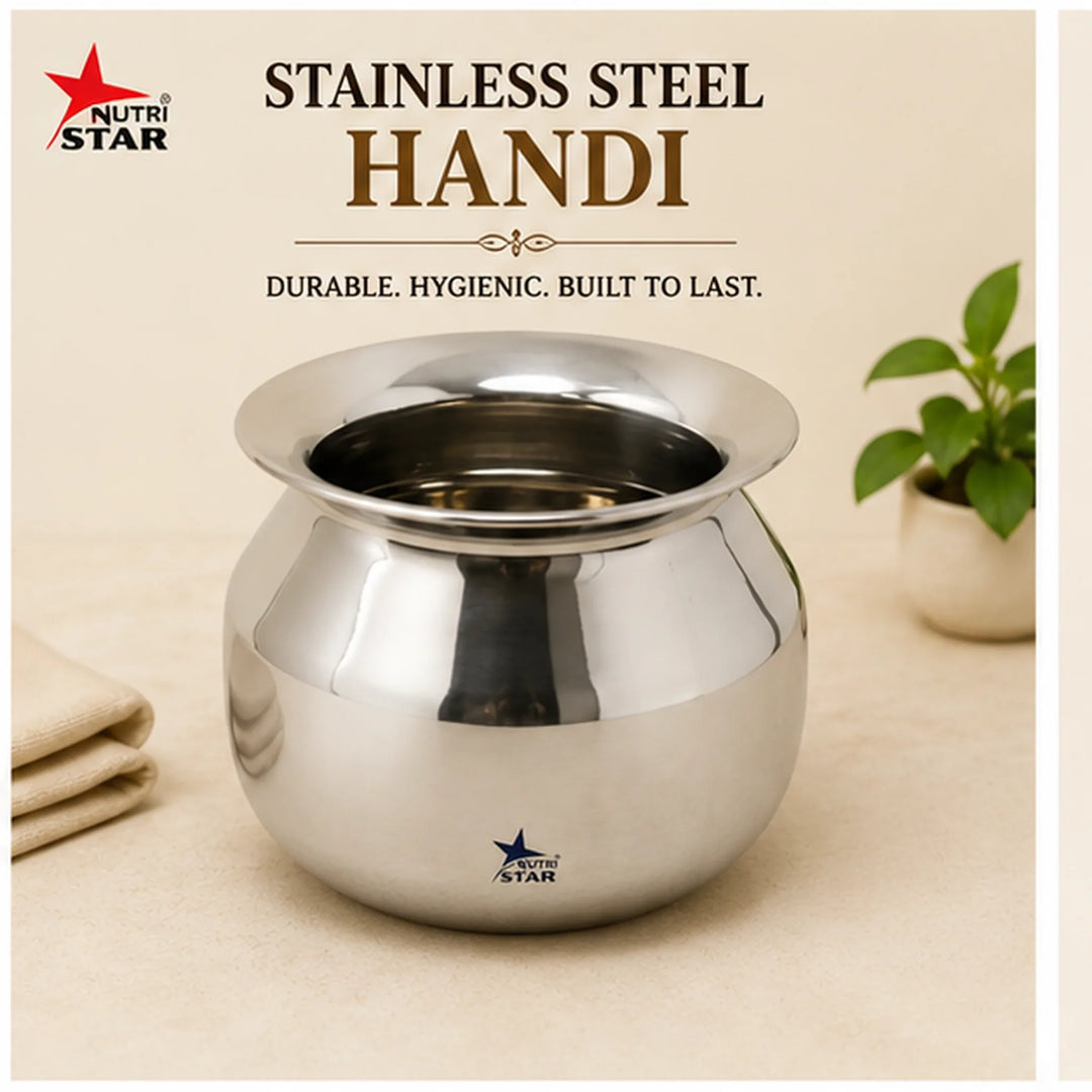 Stainless Steel Cooking Pot, Dekchi/Handi for Cooking.