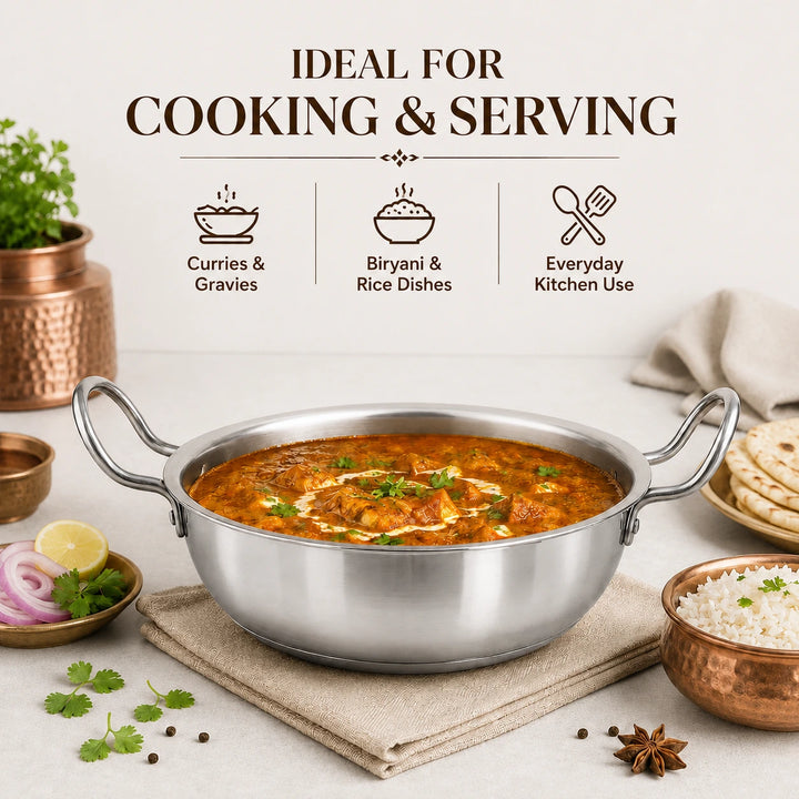 stainless steel adai with handles usage