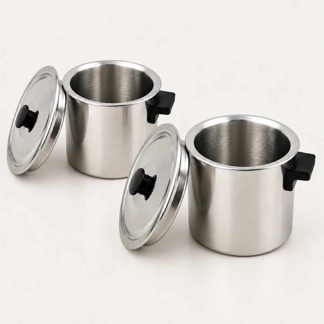 stainless steel milk boiler with knob and lid pack of 2.