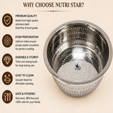 Stainless Steel Strainer/Channi/Bowl, Diameter 12 Inches.