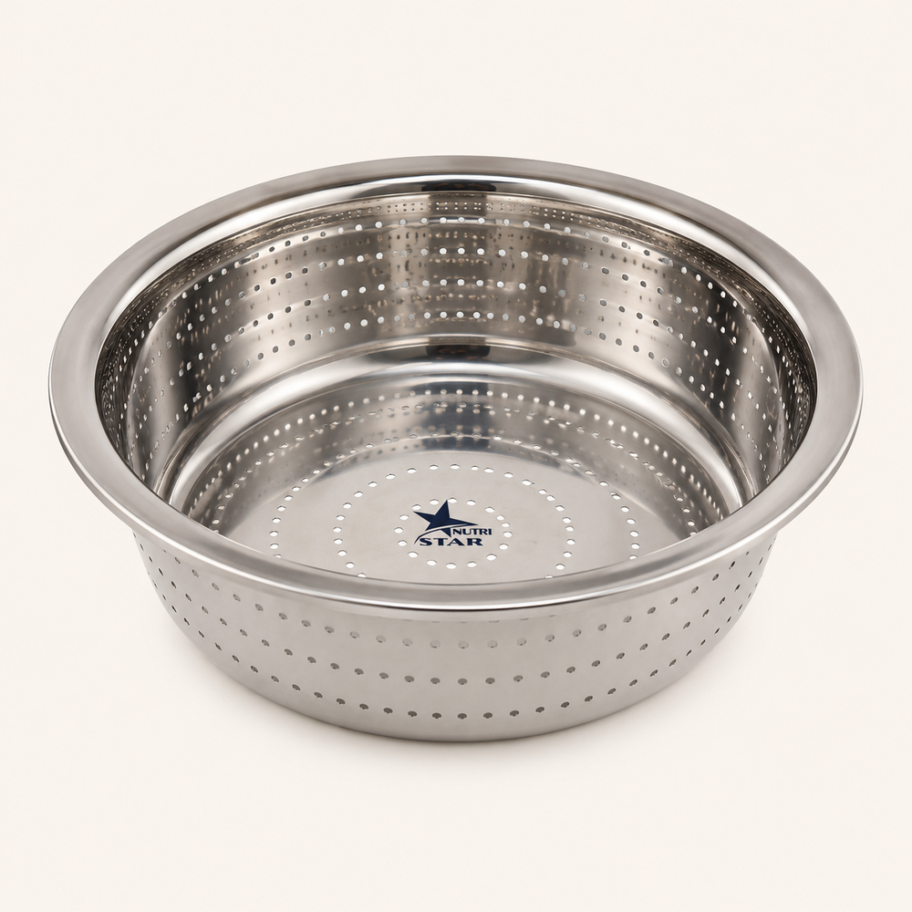 Stainless Steel Strainer/Channi/Bowl, Diameter 12 Inches.