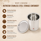 Stainless Steel Milk Boiler, Deep Gunj with Lid.