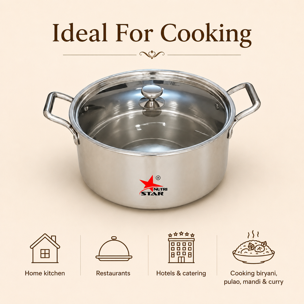 Stainless Steel Triply Biryani Handi | Cooking Handi - use