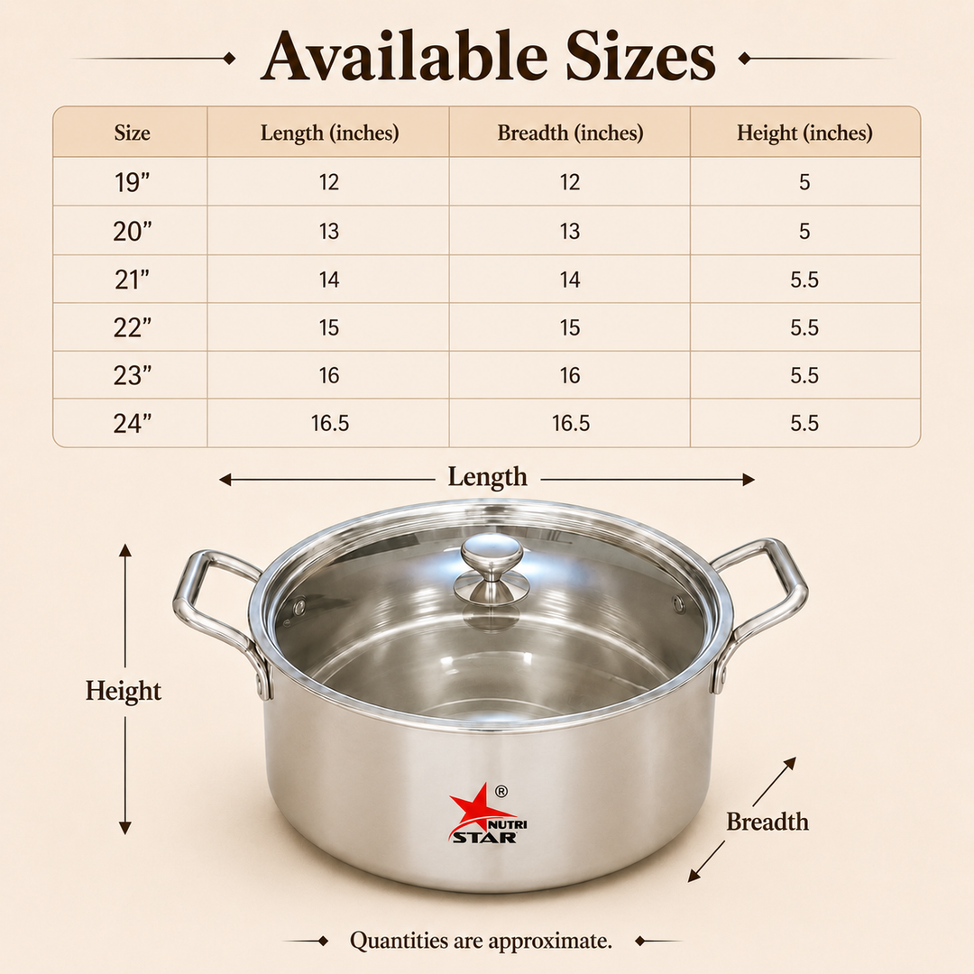 Stainless Steel Triply Biryani Handi | Cooking Handi