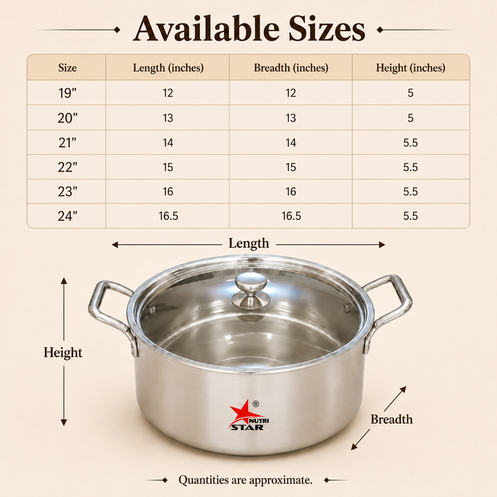 Stainless Steel Triply Biryani Handi | Cooking Handi