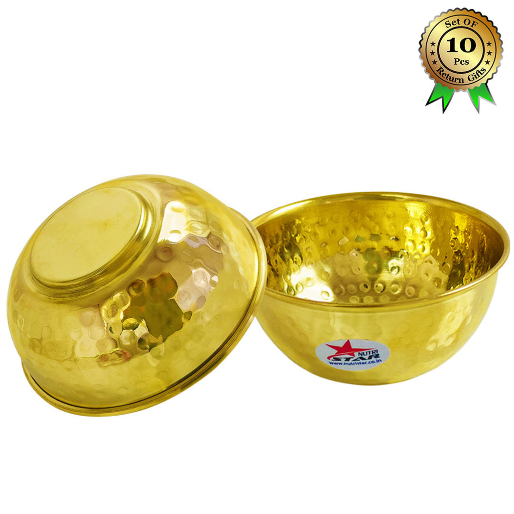 Brass Bowl, Brass Gift Items, Multipurpose Brass Bowl. (Set of 10)