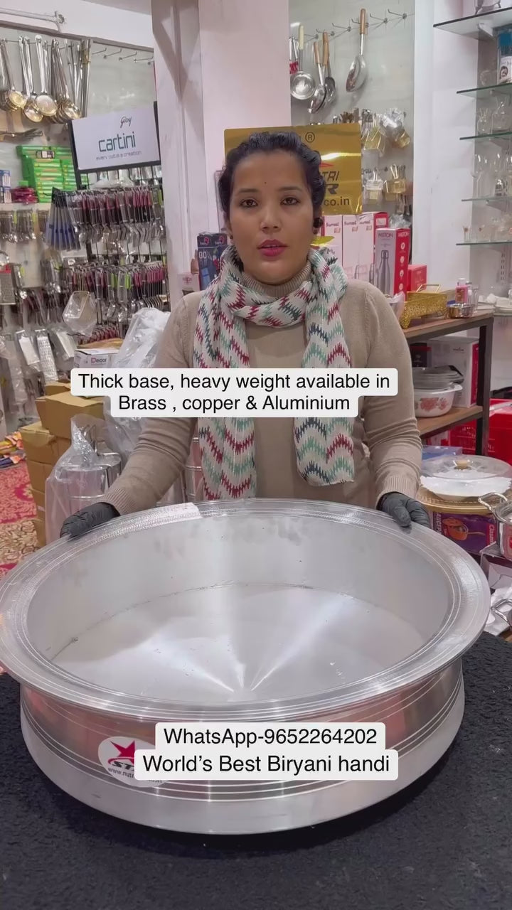 Biryani Handi with Lid, Cooking Handi for Hyderabadi Dum Biryani Heavy Gauge, Hotel Cookware, Biryani Handi with Collar.