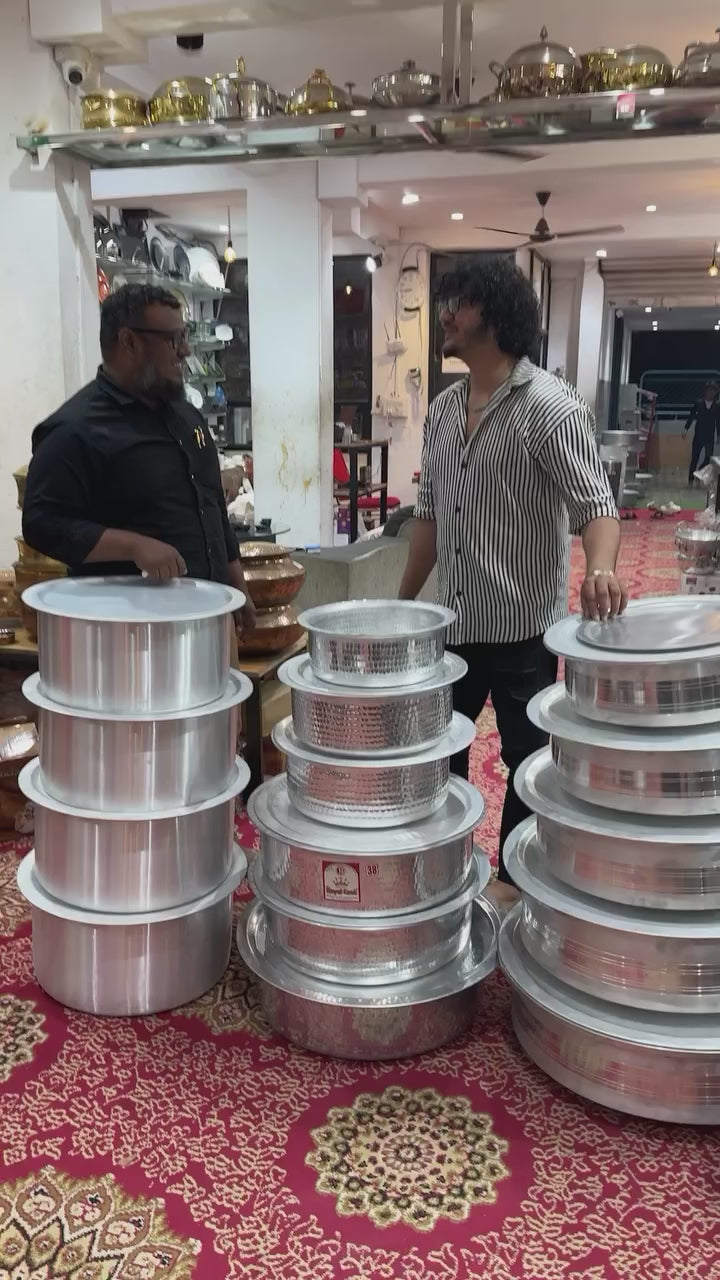 Jointless Aluminium Biryani Handi with Lid – Hyderabadi Dum Cooking Pot