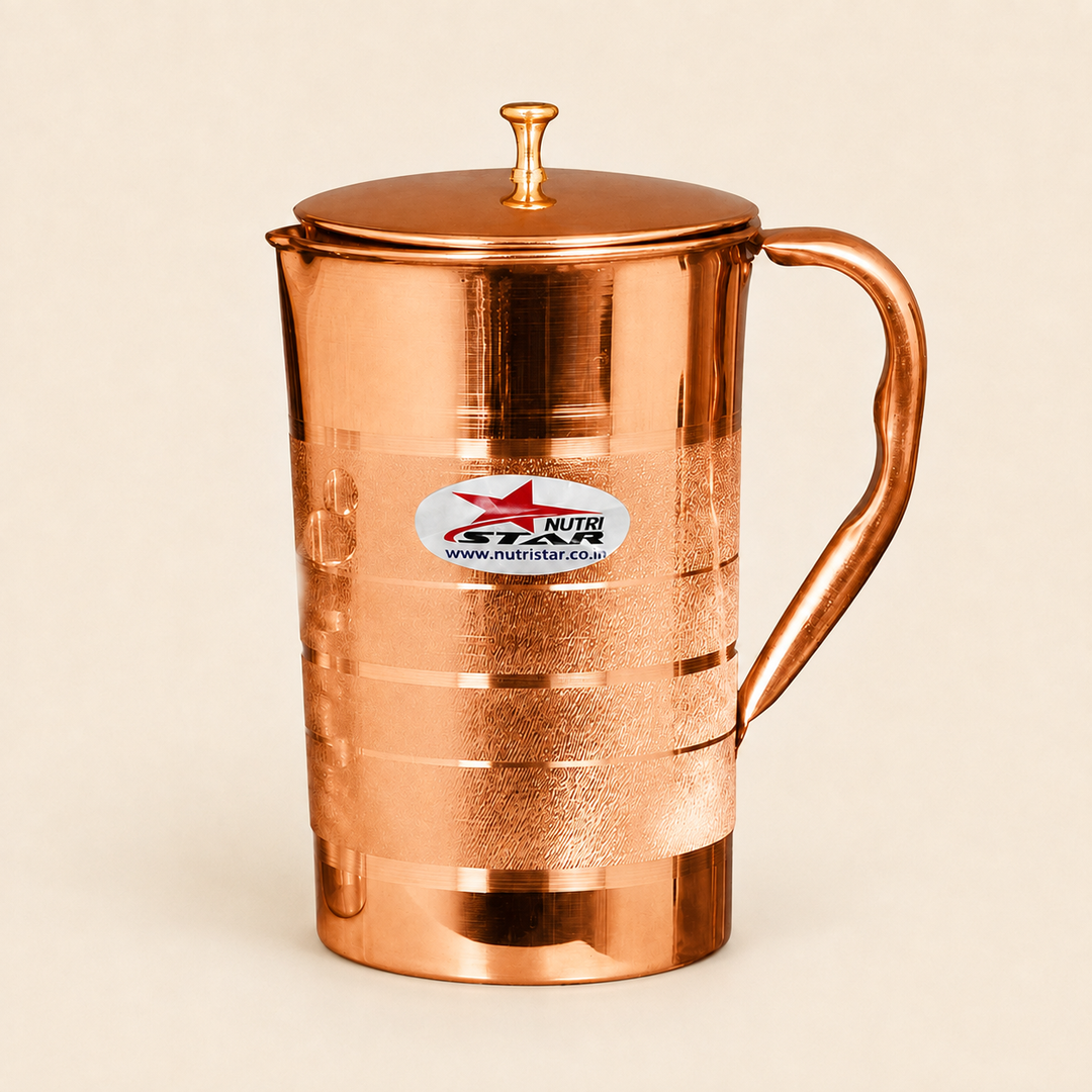 Copper Water Jug with Lid, Copper Jug,  Drinkware ( Pack of 1). - main product image