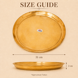 Round pure copper serving tray for sweets and dry fruits