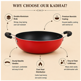 Non Stick Kadhai Cooking Pot, Non Stick Fry Pan/Wok, Pack of 1.
