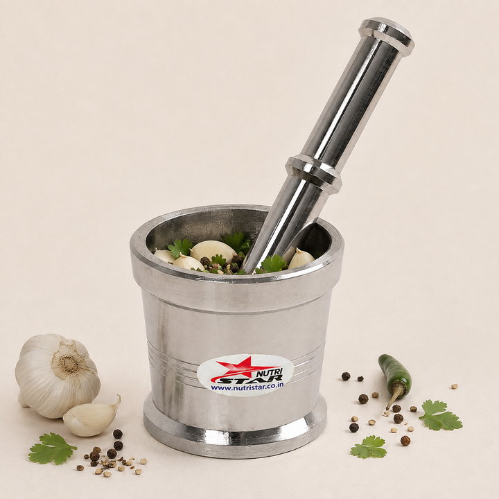 Nutristar stainless steel mortar and pestle for grinding spices and herbs