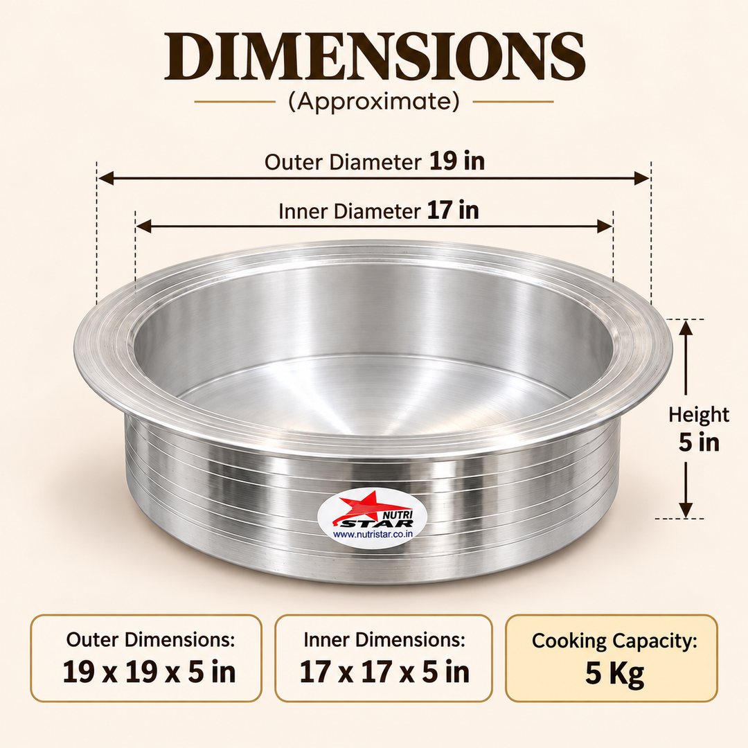 Heavy-Gauge Aluminium Biryani Handi with Collar &amp; Lid