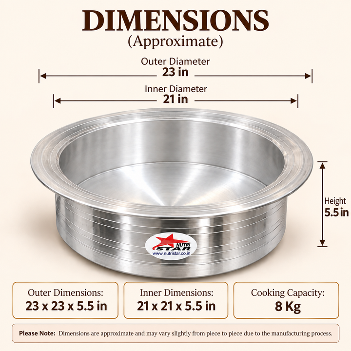 Heavy-Gauge Aluminium Biryani Handi with Collar &amp; Lid