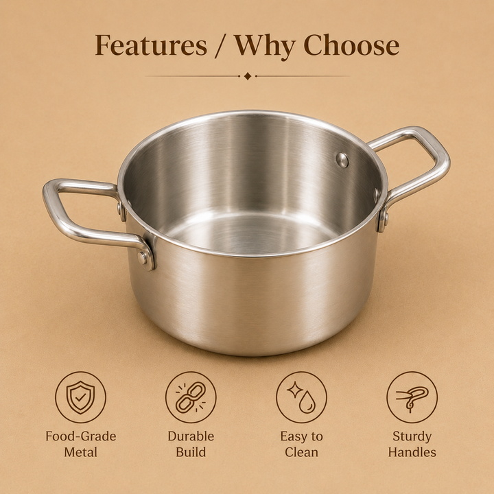 Stainless Steel Triply Casserole - uses