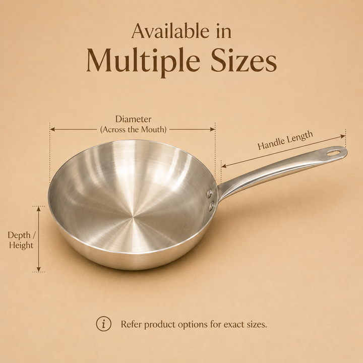Stainless Steel Triply Frypan - use