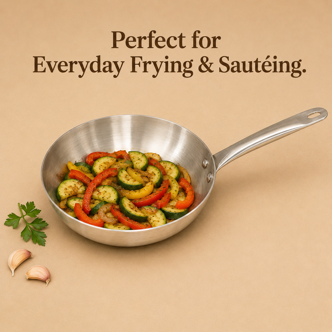 Stainless Steel Triply Frypan - size guide